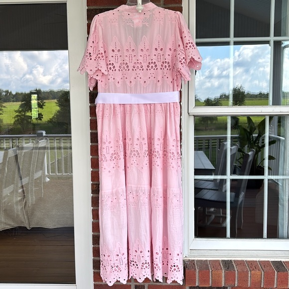 Gretchen Scott Designs Pink Flutter Sleeve midi Large in excellent condition. - Picture 9 of 11